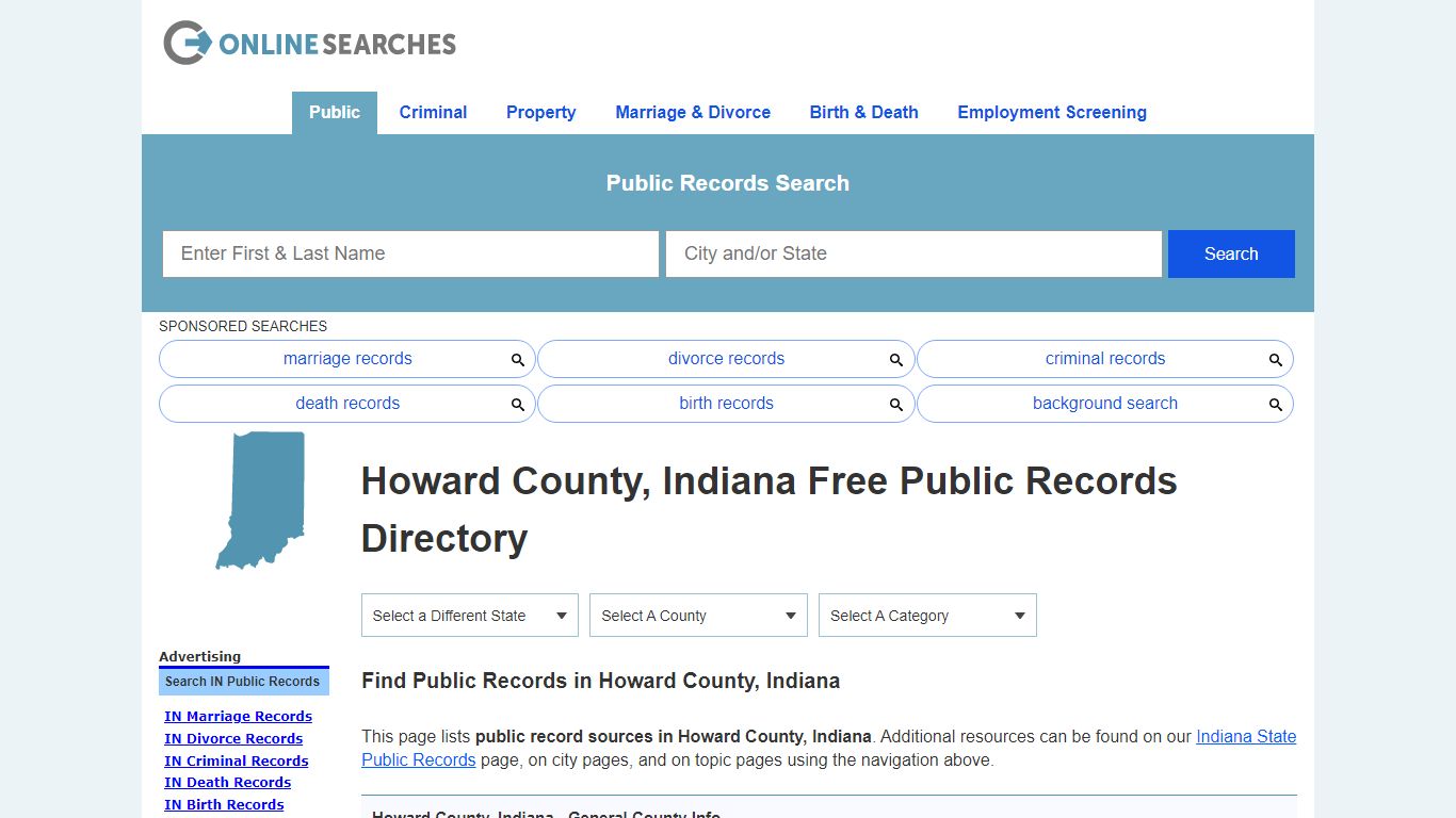 Howard County, Indiana Public Records Directory