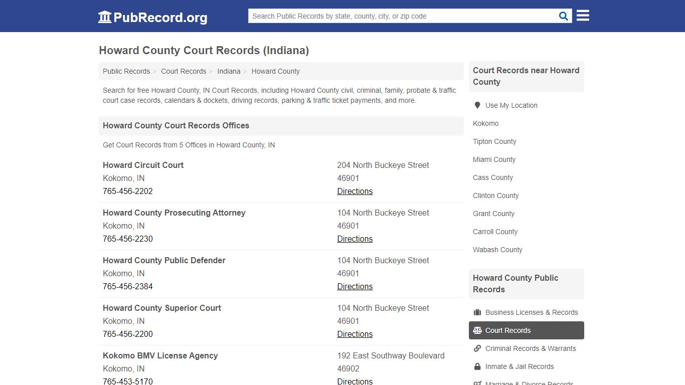 Free Howard County Court Records (Indiana Court Records)